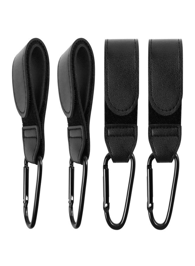 Taefuwr 4 PCS Stroller Hook, Baby Stroller Hooks, Universal Stroller Clips and Hooks, Adjustable Stroller Carabiner Clip for Diaper Bags | The Perfect Mummy Hook for Pram, Shopping and Pet Carts(Black) - Image 1